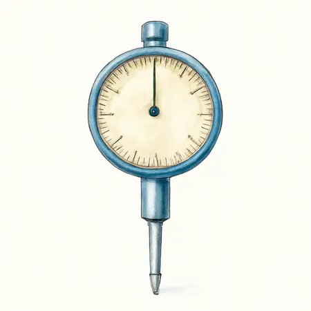 Water color illustrative image of a generic 1 In. Travel Machinists Dial Indicator
