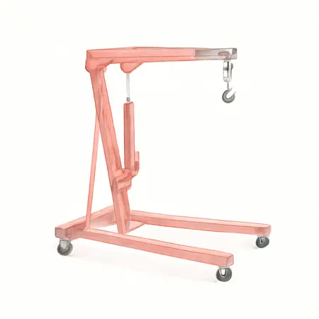 Water color illustrative image of a generic 1 Ton Capacity Foldable Shop Crane