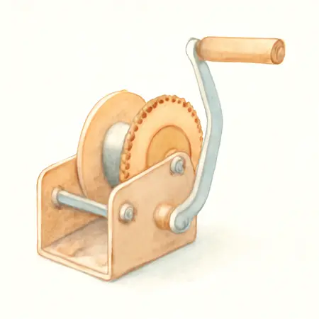 Water color illustrative image of a generic 1 Ton Capacity Hand Winch