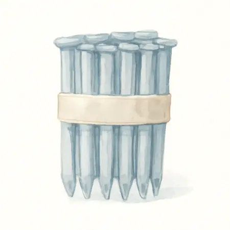 Water color illustrative image of a generic 1 in. 18 GA Galvanized Brad Nails, 5,000 Pc.