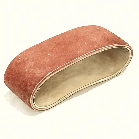 Water color illustrative image of a generic 1 in. x 30 in. 120 Grit Sanding Belt, 5 Pack