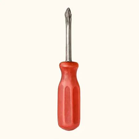 Water color illustrative image of a generic #1 x 3 in. Phillips Screwdriver