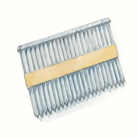 Water color illustrative image of a generic 2-1/2 in. 15 GA Galvanized Finish Nails, 1,000 Pc.