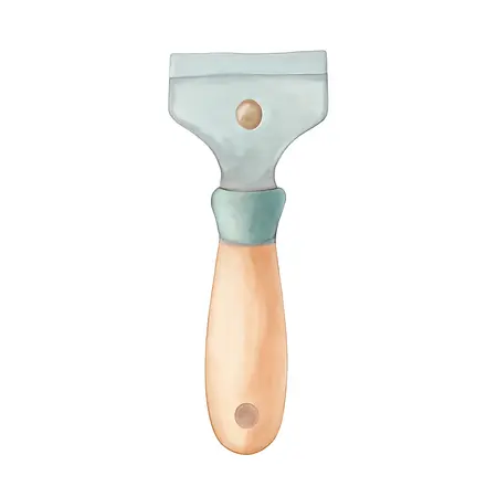 Water color illustrative image of a generic 2-1/2 in. Paint Scraper with 4 Sided Blade
