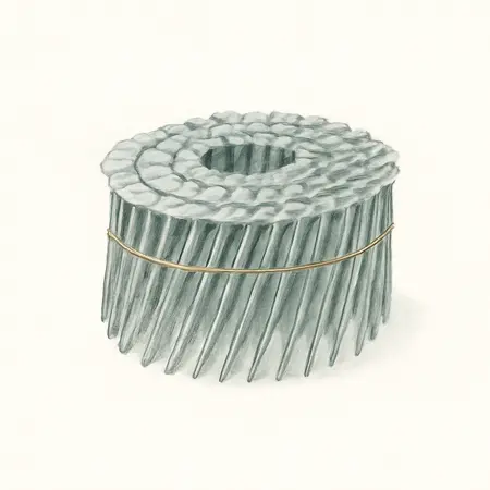 Water color illustrative image of a generic 2-1/4 in. Galvanized Coil Siding Nails, 3000 Pc.