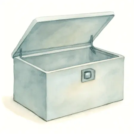Water color illustrative image of a generic 2-3/4 cu. ft. Steel Trailer Tongue Box