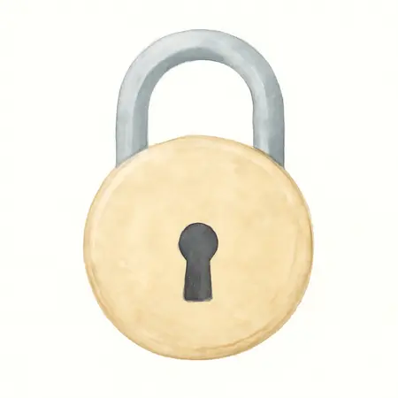 Water color illustrative image of a generic 2-3/4 in. Circular Padlock