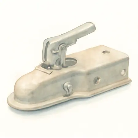 Water color illustrative image of a generic 2-5/16 in.  A-Frame Trailer Coupler