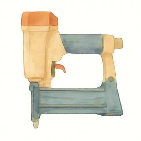 Water color illustrative image of a generic 2-in-1 Flooring Air Nailer/Stapler