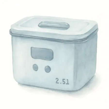 Water color illustrative image of a generic 2.5 Liter Ultrasonic Cleaner