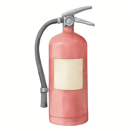 Water color illustrative image of a generic 2.5 lb. Garage/Workshop Fire Extinguisher