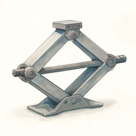 Water color illustrative image of a generic 2.5 ton Leveling Scissor Jack