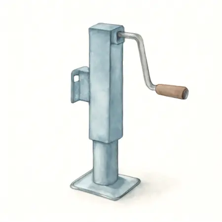 Water color illustrative image of a generic 2000 lb. Bracket-Weld Swing-Away  Trailer Jack