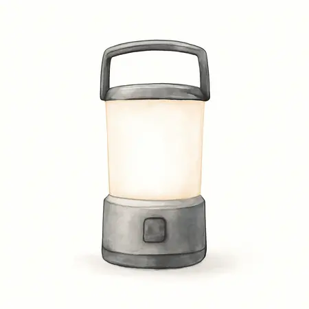 Water color illustrative image of a generic 2000 Lumen 4 Mode Soft Shade Portable Lantern