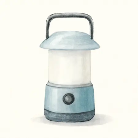 Water color illustrative image of a generic 2000 Lumen Rechargeable Waterproof Lantern/Battery Bank