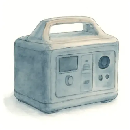 Water color illustrative image of a generic 2000 Watt Peak Output EXPLORER 880Wh Portable Power Station