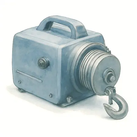 Water color illustrative image of a generic 2000 lb. Marine Electric Winch