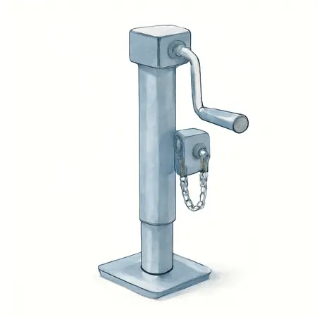 Water color illustrative image of a generic 2000 lb. Pipe-Weld Swing-Away  Trailer Jack