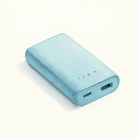 Water color illustrative image of a generic 2000 mAh Power Bank