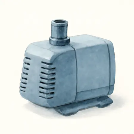 Water color illustrative image of a generic 200 GPH Submersible Fountain Pump with Auto Shutoff