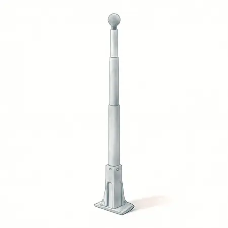 Water color illustrative image of a generic 20 Ft. Telescoping Flag Pole Kit