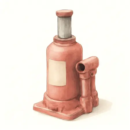 Water color illustrative image of a generic 20 Ton Heavy Duty Hydraulic Bottle Jack