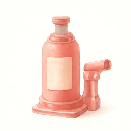 Water color illustrative image of a generic 20 Ton Hydraulic Low Profile  Bottle Jack
