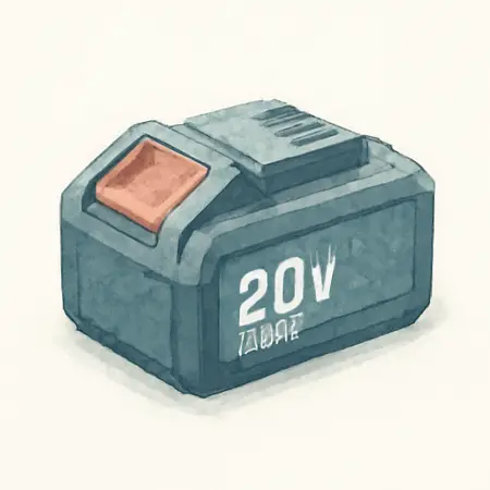 Water color illustrative image of a generic 20V 12.0 Ah Extreme Performance Lithium-Ion Battery