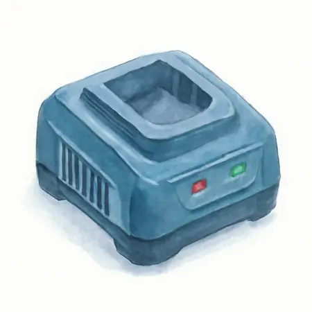 Water color illustrative image of a generic 20V/12V Lithium-Ion Multivoltage Charger