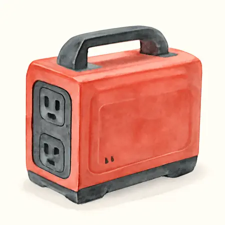 Water color illustrative image of a generic 20V, 190 Watt Power Source Battery Inverter - Tool Only