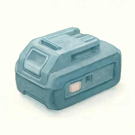 Water color illustrative image of a generic 20V 2 Ah Lithium-Ion Compact Battery