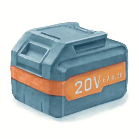 Water color illustrative image of a generic 20V, 4.0 Ah Extreme Performance Lithium-Ion Compact Battery