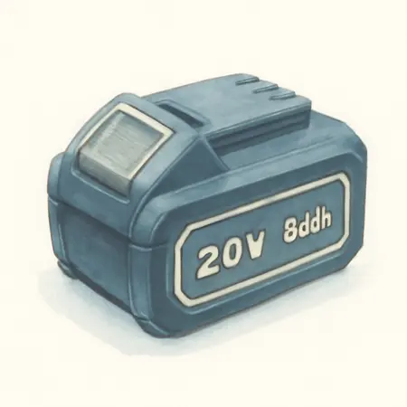 Water color illustrative image of a generic 20V 8.0 Ah Extreme Performance Lithium-Ion Battery
