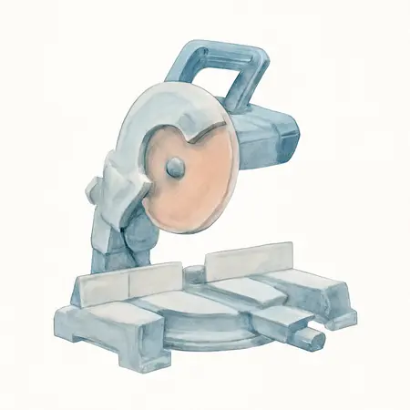 Water color illustrative image of a generic 20V Brushless Cordless 10 in. Dual-Bevel Sliding Compound Miter Saw - Tool Only