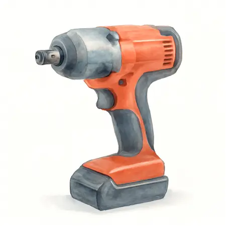 Water color illustrative image of a generic 20V Brushless Cordless 1/2 in. 3-Speed Impact Wrench - Tool Only
