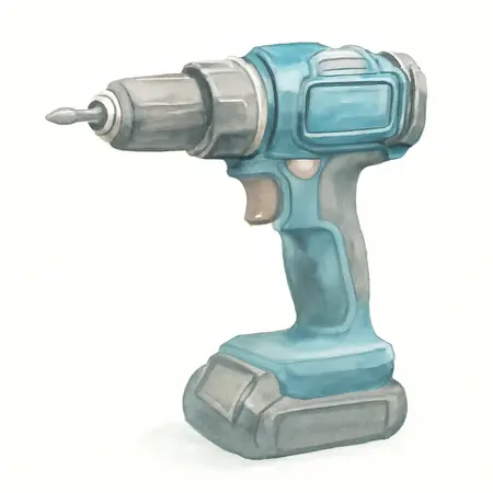 Water color illustrative image of a generic 20V Brushless Cordless 1/2 in. Drill/Driver with Side Handle- Tool Only