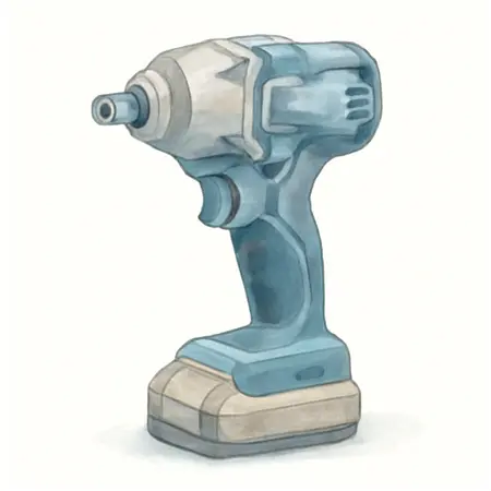 Water color illustrative image of a generic 20V Brushless Cordless 1/2 in. High-Torque Impact Wrench Kit