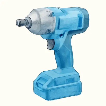 Water color illustrative image of a generic 20V Brushless Cordless 1/2 in. High-Torque Impact Wrench with Extended Anvil - Tool Only