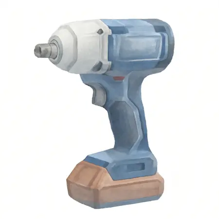 Water color illustrative image of a generic 20V Brushless Cordless 1/2 in. Ultra Torque Impact Wrench with Friction Ring Kit