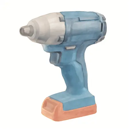 Water color illustrative image of a generic 20V Brushless Cordless 1/2 in. Ultra Torque Impact Wrench with Friction Ring - Tool Only
