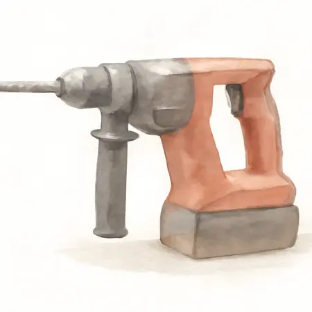 Water color illustrative image of a generic 20V Brushless Cordless 1 in. SDS-PLUS Type Rotary Hammer - Tool Only