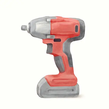 Water color illustrative image of a generic 20V Brushless Cordless 3/8 in.  3-Speed Impact Wrench, Tool Only