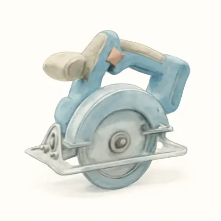 Water color illustrative image of a generic 20V Brushless Cordless 5-3/8 in. Metal Cutting Circular Saw - Tool Only