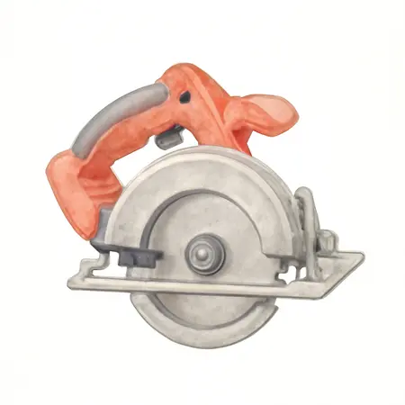 Water color illustrative image of a generic 20V Brushless Cordless  7-1/4 in. Circular Saw - Tool Only