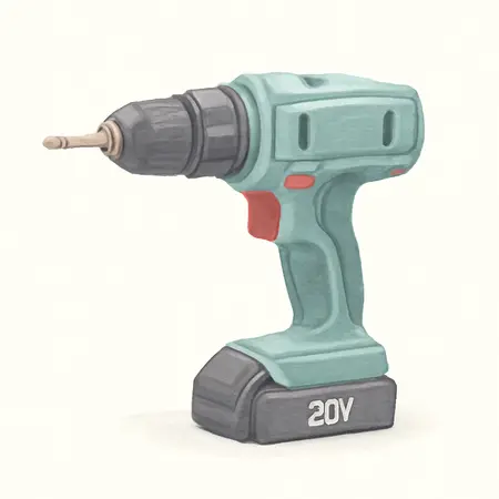 Water color illustrative image of a generic 20V Cordless 1/2 in. Hammer Drill/Driver Kit
