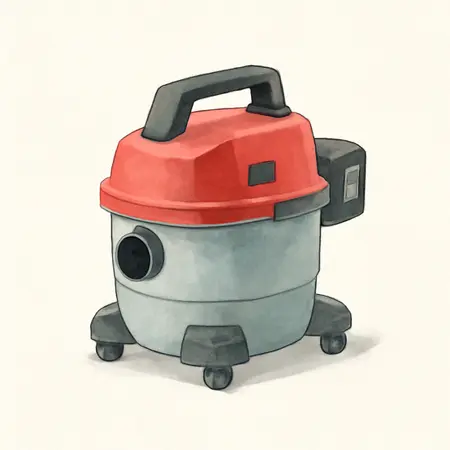 Water color illustrative image of a generic 20V Cordless 3-1/2 Gallon Wet/Dry Vacuum – Tool Only