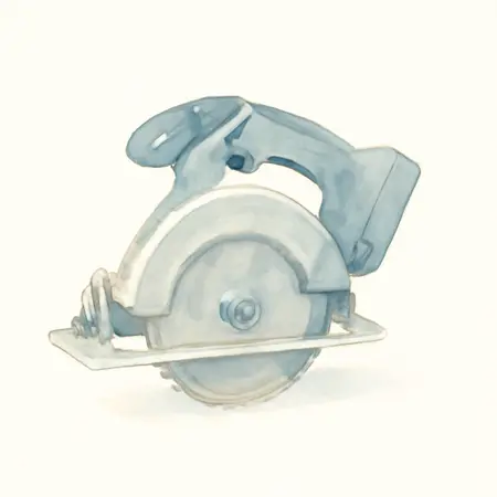 Water color illustrative image of a generic 20V Cordless 6-1/2 in. Circular Saw - Tool Only