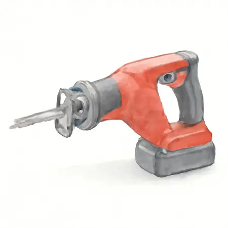 Water color illustrative image of a generic 20V Cordless Reciprocating Saw - Tool Only