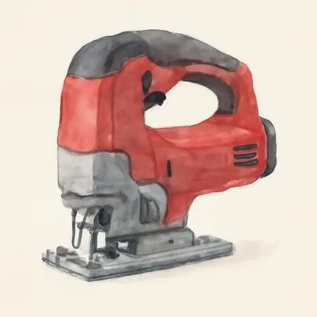 Water color illustrative image of a generic 20V Cordless Variable-Speed Jig Saw - Tool Only