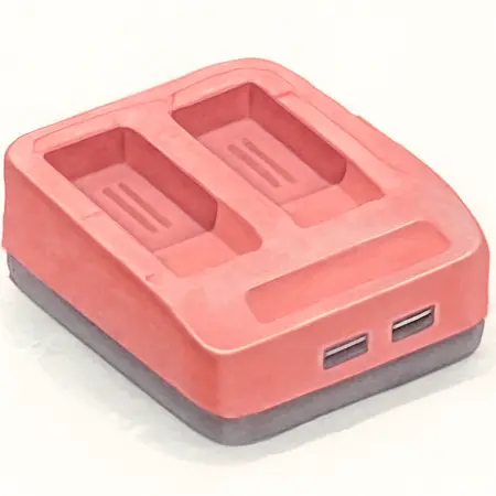 Water color illustrative image of a generic 20V Dual-Port Charger
